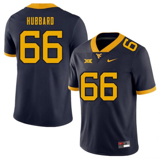 Men's West Virginia Mountaineers NCAA #66 Ja'Quay Hubbard Navy Authentic Nike Stitched College Football Jersey KL15V45NG